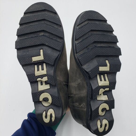 Sorel Joan of Artic Wedge ll Zip Bootie Boots 7.5 Womens Leather Ankle Gray - Picture 9 of 10